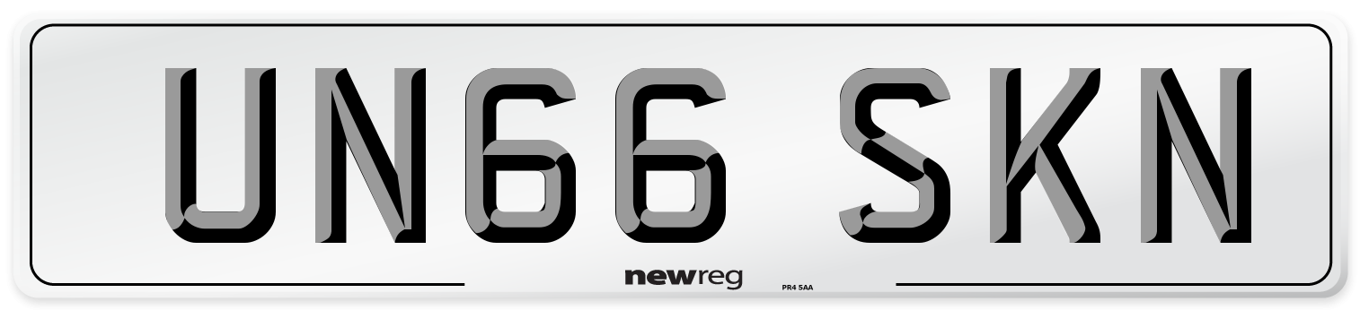 UN66 SKN Number Plate from New Reg
